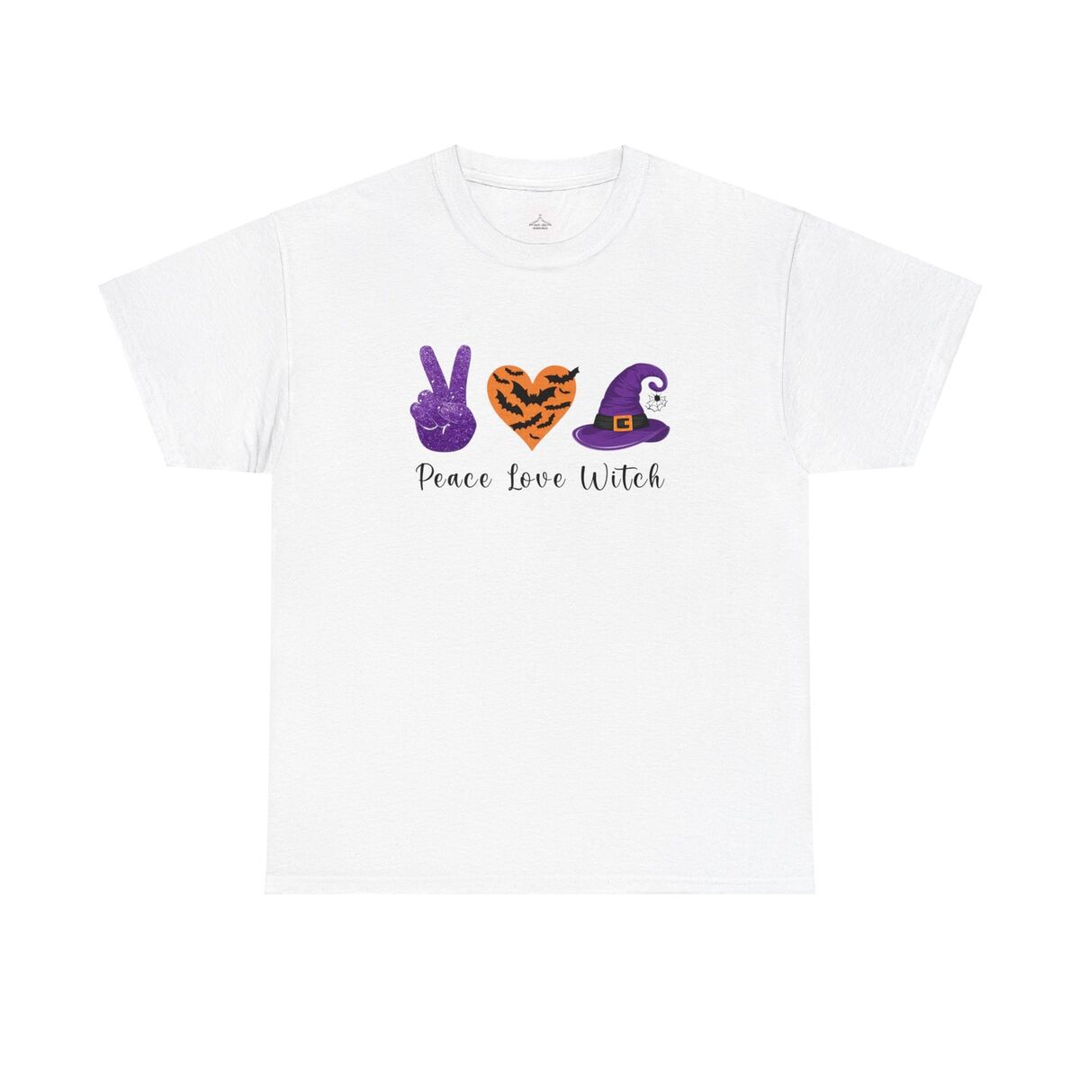 Peace Love Witch Halloween Unisex Heavy Cotton Tee