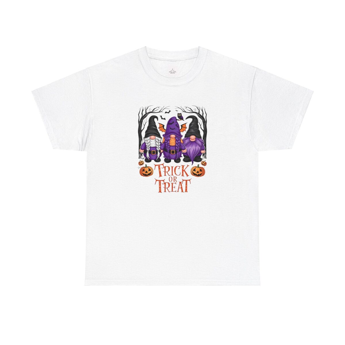 Trick Or Treat Halloween Gnomes Unisex Heavy Cotton Tee